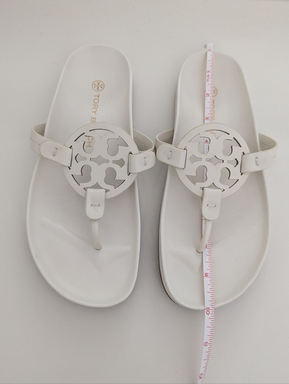 EUC! Tory Burch Miller Cloud Sandal In White Leather Size 7.5 - Picture 11 of 15